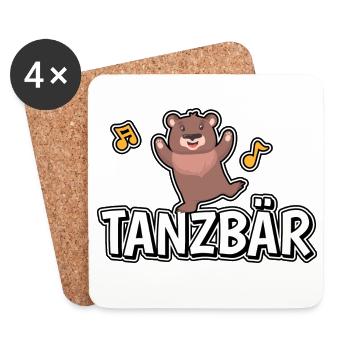 Tanzbär - Bär - Bären - Untersetzer (4er-Set) - Weiß - Vorne
