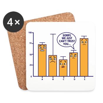 Désolé, nous pouvons juste faire confiance à vous Les Maths - Dessous de verre (lot de 4) - blanc - Devant