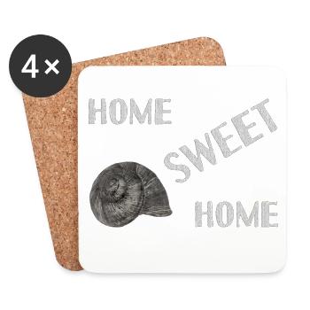 accueil sweet home - Dessous de verre (lot de 4) - blanc - Devant