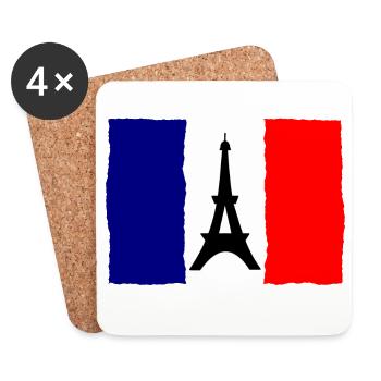 SOCCER. SPORT. FRANCE. CHAMPION. BLUE WHITE RED - Coasters (set of 4) - white - Front