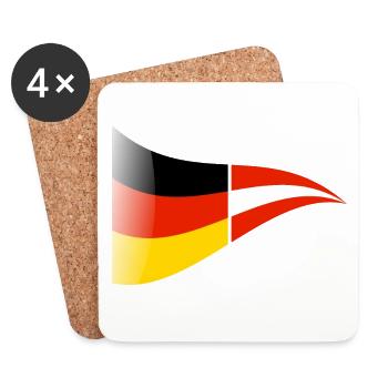 Drapeau germano-autrichien - Dessous de verre (lot de 4) - blanc - Devant
