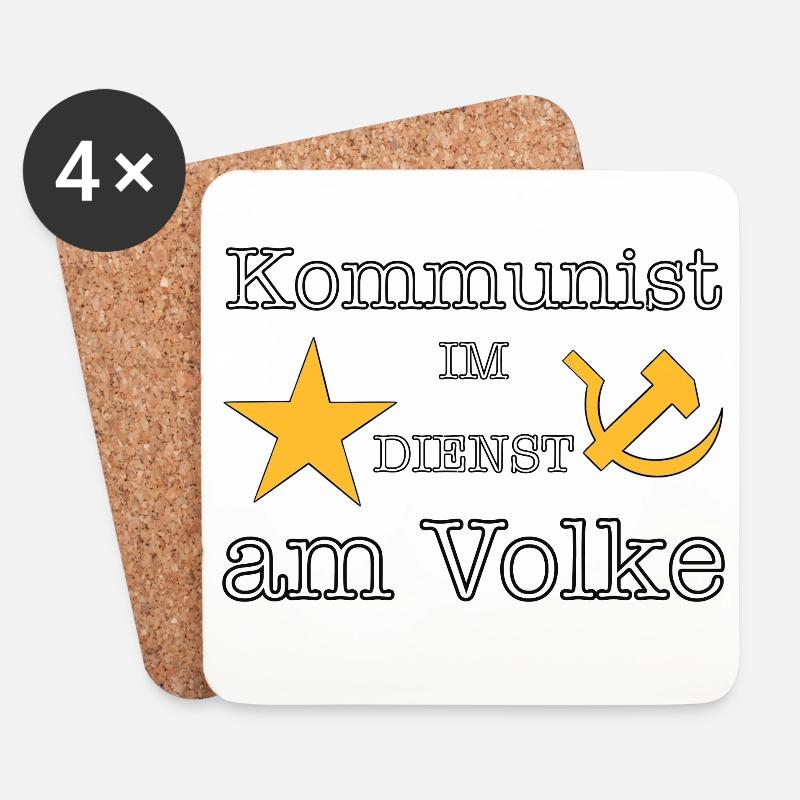 Kommunist im Dienst am Volke - Untersetzer (4er-Set) - Weiß