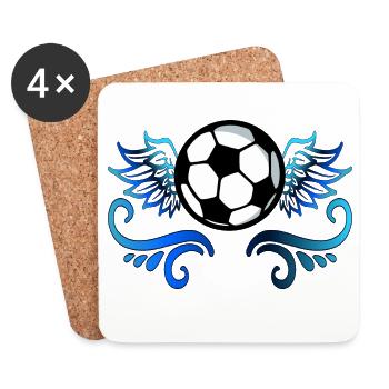 FUßBALL FLÜGEL FUßBALLER FUßBALLSPIEL VEREIN - Untersetzer (4er-Set) - Weiß - Vorne