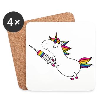 Vaccinated Unicorn Immunicorn - Coasters (set of 4) - white - Front
