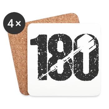 DART DARTS 180 ONEHUNDREDANDÉJOUREUR DE FLÉCHETTES RAPIDE - Dessous de verre (lot de 4) - blanc - Devant