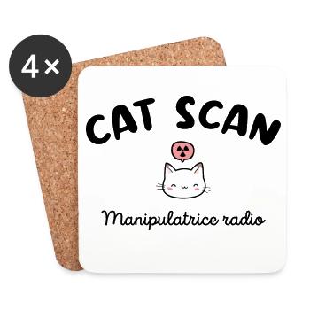 CAT SCAN Manipulatrice radio Chat Radiologie - Dessous de verre (lot de 4) - blanc - Devant