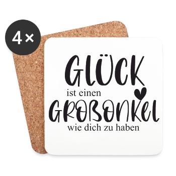 Großonkel Glück Onkel Geschenk Geburtstag Danke - Untersetzer (4er-Set) - Weiß - Vorne
