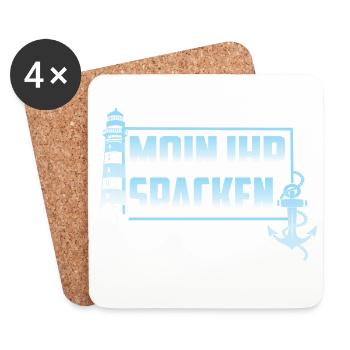 MOIN IHR SPACKEN - Untersetzer (4er-Set) - Weiß - Vorne