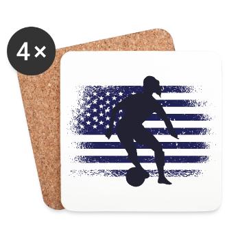USA Soccer Fan Jersey Shirt American Flag - Coasters (set of 4) - white - Front