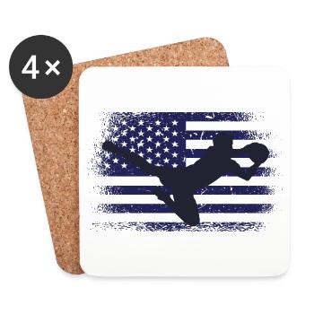 USA Soccer Fan Jersey Shirt American Flag - Coasters (set of 4) - white - Front