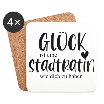 Stadträtin Ehrenamt Stadt Politik Geschenk - Untersetzer (4er-Set) - Weiß - Vorne