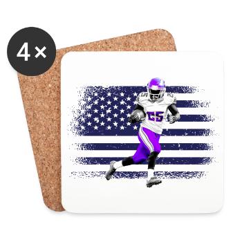 American Football Fan Jersey Shirt USA Flag - Coasters (set of 4) - white - Front