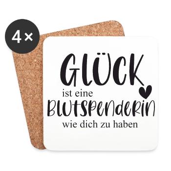 Blutspenderin Blutspende Ehrenamt Heldin Geschenk - Untersetzer (4er-Set) - Weiß - Vorne