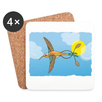 The hummingbird - Coasters (set of 4) - white - Front
