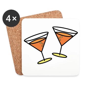 Cocktails à célébrer - Dessous de verre (lot de 4) - blanc - Devant