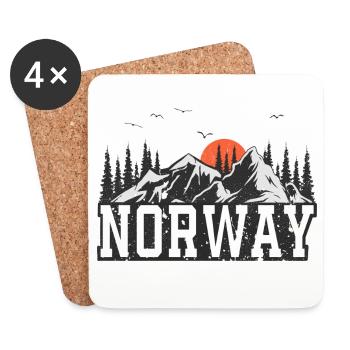 Norwegen - Untersetzer (4er-Set) - Weiß - Vorne