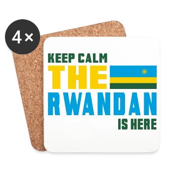Keep Calm Ruanda Flaggen Design - Untersetzer (4er-Set) - Weiß - Vorne