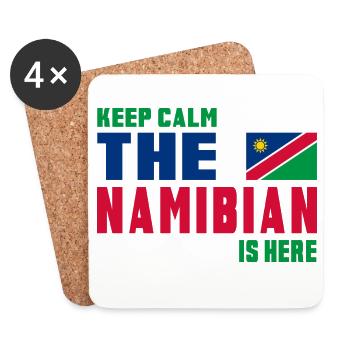 Keep Calm Namibia Flaggen Design - Untersetzer (4er-Set) - Weiß - Vorne