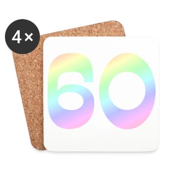 geschenkidee, 60 pastellfarbe - Untersetzer (4er-Set) - Weiß - Vorne