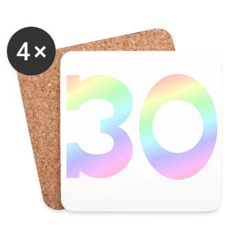 feiern, 30 pastell Verlauf - Untersetzer (4er-Set) - Weiß - Vorne