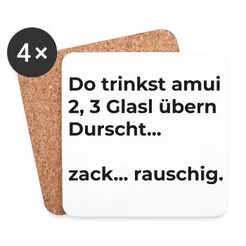 Trinkspruch - rauschig - Untersetzer (4er-Set) - Weiß - Vorne