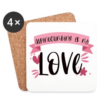Klettern Alpinklettern Liebe Berge Geschenk - Untersetzer (4er-Set) - Weiß - Vorne