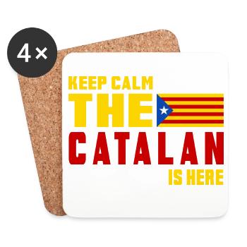 Keep Calm Katalonien Flaggen Design - Untersetzer (4er-Set) - Weiß - Vorne