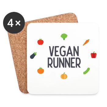Coureur végétalien - Dessous de verre (lot de 4) - blanc - Devant