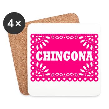 Chingona - Dessous de verre (lot de 4) - blanc - Devant