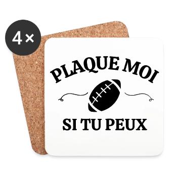 rugby, rugby sport, rugby humour - Dessous de verre (lot de 4) - blanc - Devant