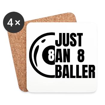 Only one 8-ball player - Coasters (set of 4) - white - Front