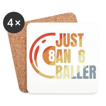 Billiards 8 Ball - Coasters (set of 4) - white - Front