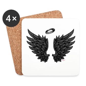 Fallen Angelwings Engelflügel Flügel Engelschen - Untersetzer (4er-Set) - Weiß - Vorne