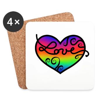 Love - Coasters (set of 4) - white - Front