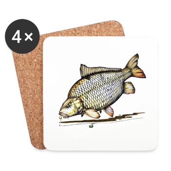Common Carp Fishing Rig Angler Design - Coasters (set of 4) - white - Front