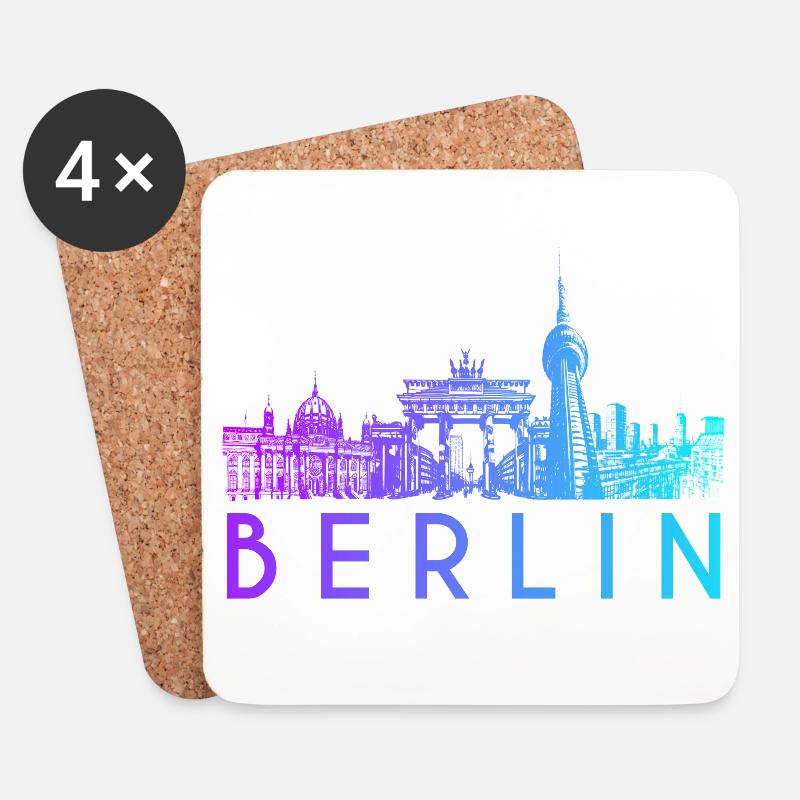Berlin Skyline - Untersetzer (4er-Set) - Weiß
