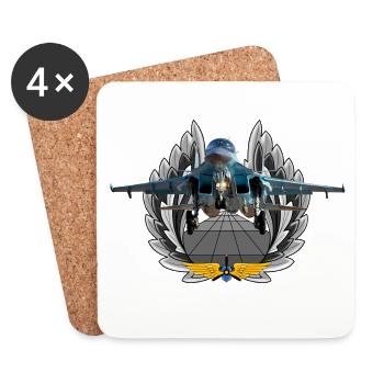 Su-34 - Dessous de verre (lot de 4) - blanc - Devant