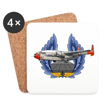 C-119 Flying Boxcar - Untersetzer (4er-Set) - Weiß - Vorne