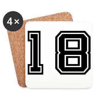 18th birthday of legal age - Coasters (set of 4) - white - Front