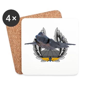 F-35 Lightning II - Untersetzer (4er-Set) - Weiß - Vorne