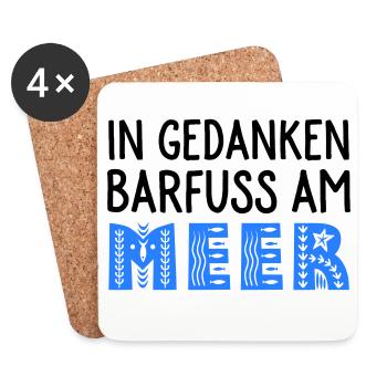 Strandspaziergang - Untersetzer (4er-Set) - Weiß - Vorne