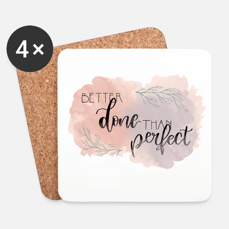 Better Done Than Perfect - Untersetzer (4er-Set) - Weiß