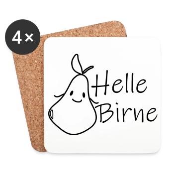 Helle Birne – Für Leute mit Köpfchen und Ideen - Untersetzer (4er-Set) - Weiß - Vorne