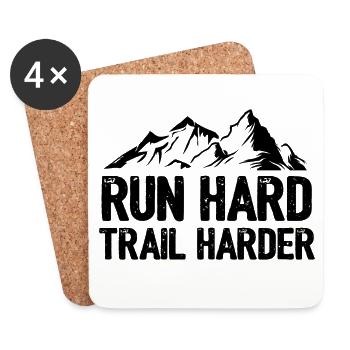Courez fort. Trail plus difficile. - Dessous de verre (lot de 4) - blanc - Devant