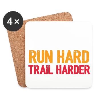 Lauf hart. Härter auf dem Trail. - Untersetzer (4er-Set) - Weiß - Vorne