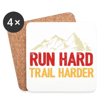 Laufen Sie hart. Härterer Trail. - Untersetzer (4er-Set) - Weiß - Vorne