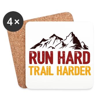 Laufen Sie hart. Härterer Trail. - Untersetzer (4er-Set) - Weiß - Vorne