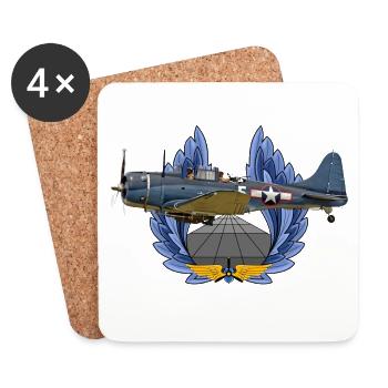 SBD Dauntless - Dessous de verre (lot de 4) - blanc - Devant