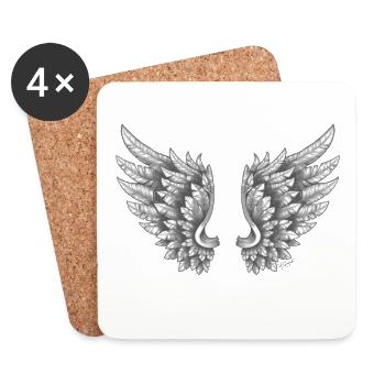 Angelwings Flügel Engel weiß - Untersetzer (4er-Set) - Weiß - Vorne