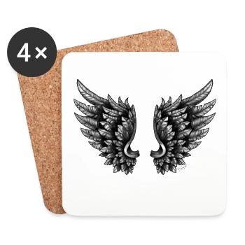 Ailes d’ange noir Ailes d’ange Noir - Dessous de verre (lot de 4) - blanc - Devant